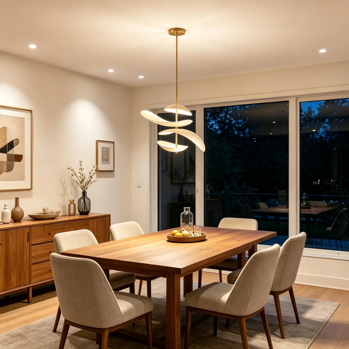 Aluminum Petal Chandelier for Dining Room by AUVIELIGHT