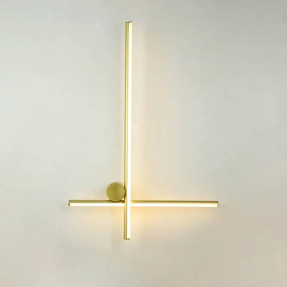 Aluminum Silicone Linear Wall Sconce for Hallway by AUVIELIGHT, L 31.9" x H 15.7" / L 81cm x H 40cm / Gold / Warm Light