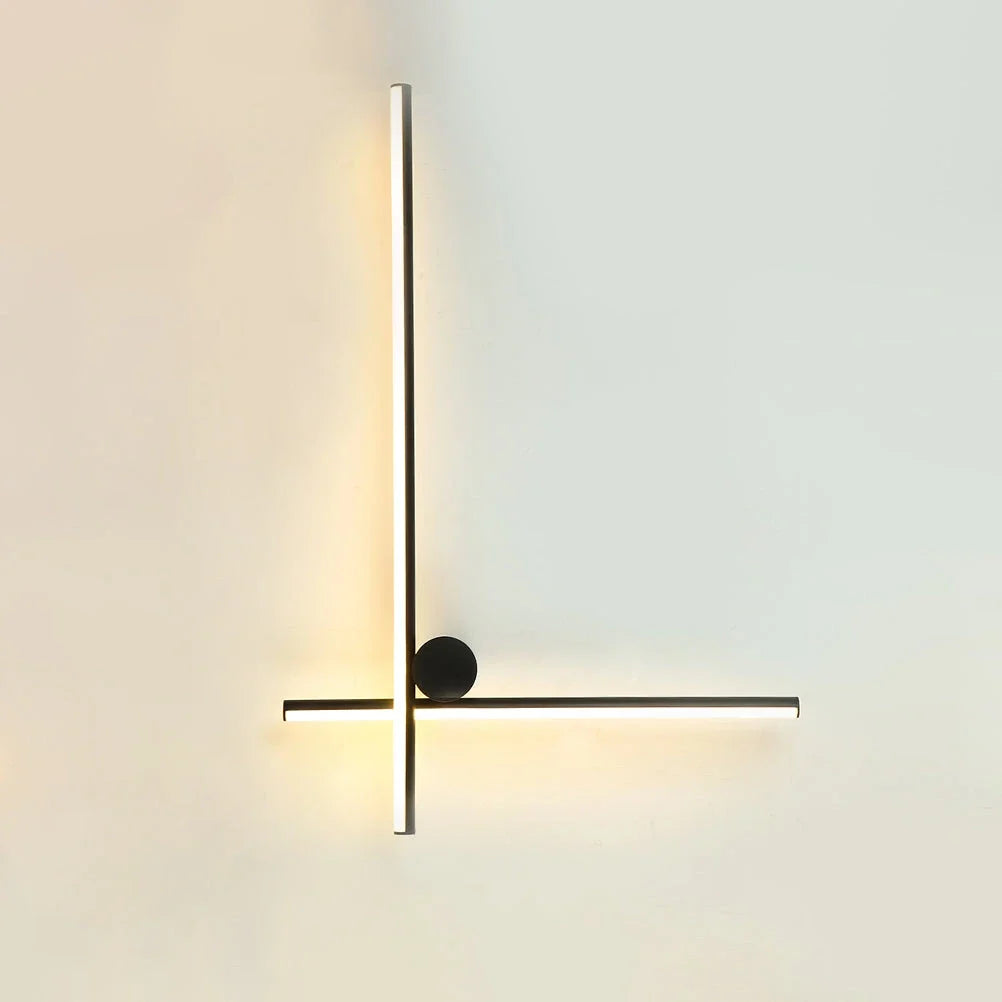 Aluminum Silicone Linear Wall Sconce for Hallway by AUVIELIGHT, L 31.9" x H 15.7" / L 81cm x H 40cm / Black / Warm Light