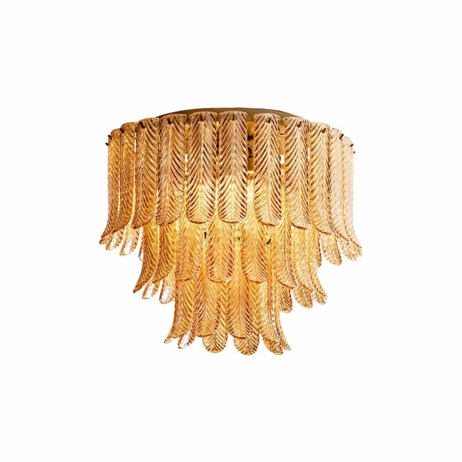 Waterfall Wall Sconce in amber crystal for Hallway by AUVIELIGHT, 6 heads D 45cm x H 48cm / ∅ 17.7″ x H 18.9″ / Amber glass