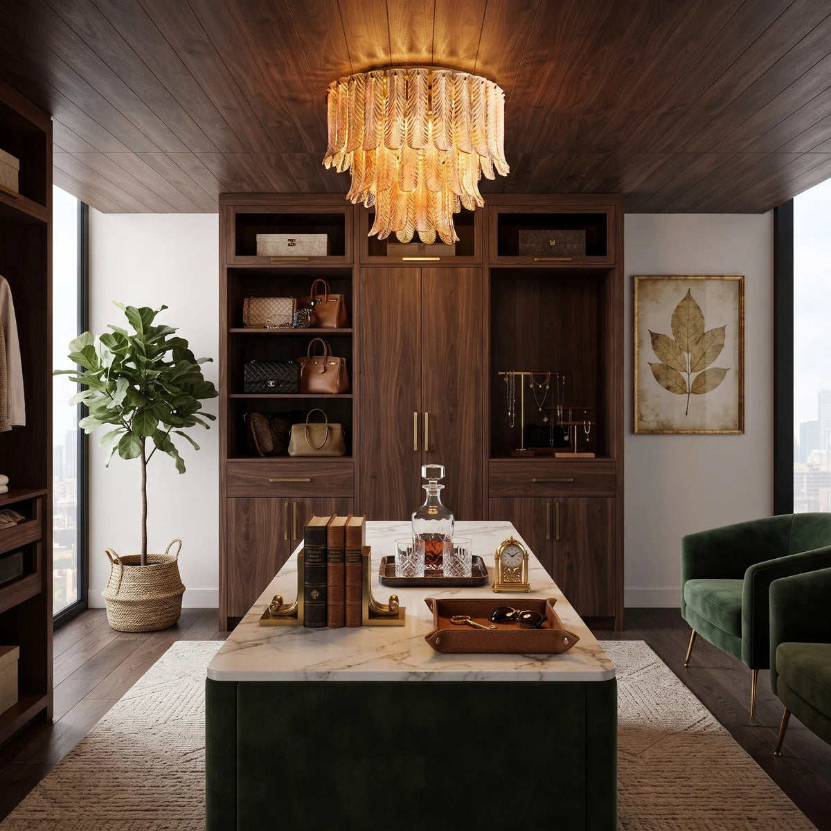 Waterfall Wall Sconce in amber crystal for Hallway by AUVIELIGHT