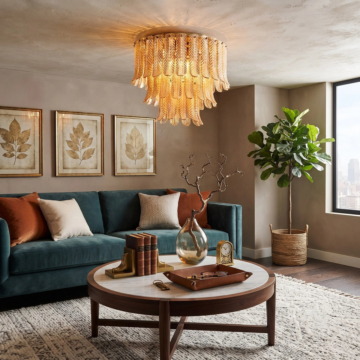 Waterfall Wall Sconce in amber crystal for Hallway by AUVIELIGHT
