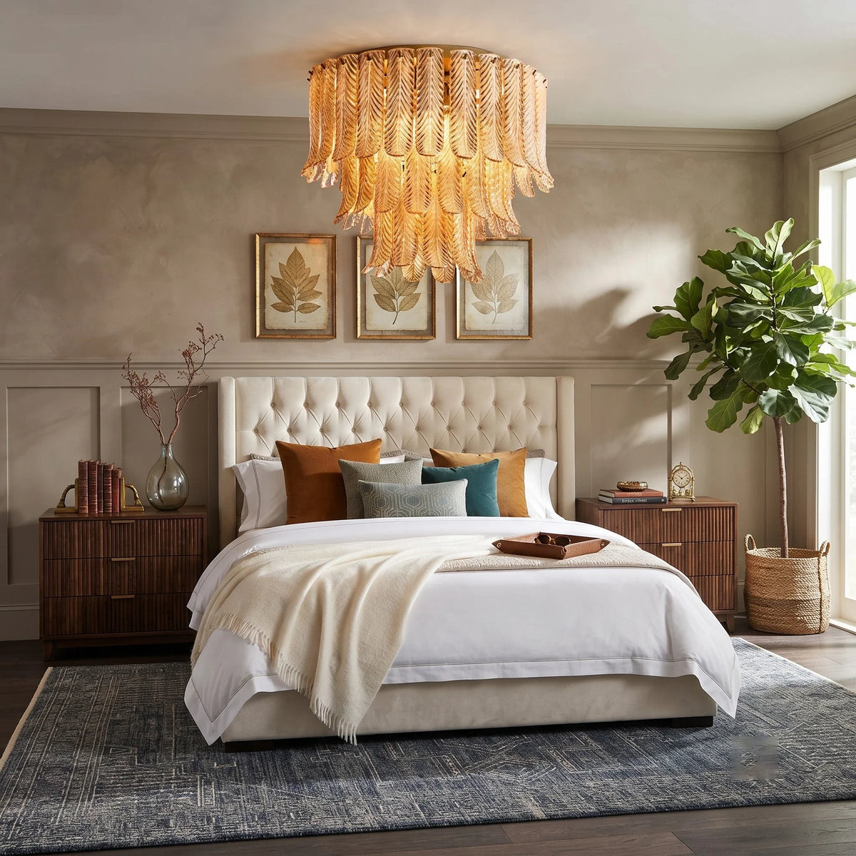 Waterfall Wall Sconce in amber crystal for Hallway by AUVIELIGHT