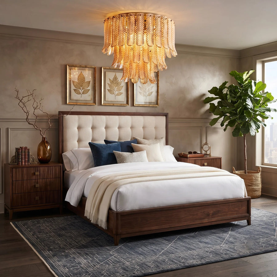 Waterfall Wall Sconce in amber crystal for Hallway by AUVIELIGHT