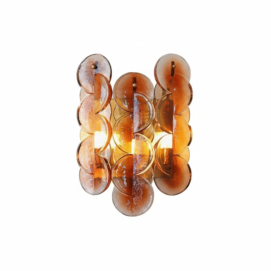 Interlocking Disc Wall Sconce in amber for Hallway by AUVIELIGHT
