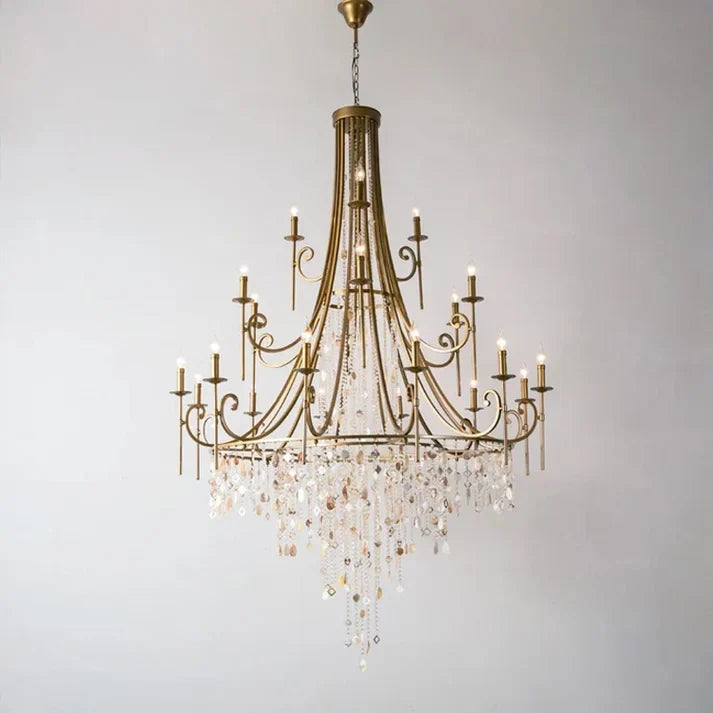 Empire Chandelier in antique brass for Dining Room by AUVIELIGHT, 12+6+3 heads D 138cm x H 220cm / ∅ 54.3″ x H 86.6″ / Brass