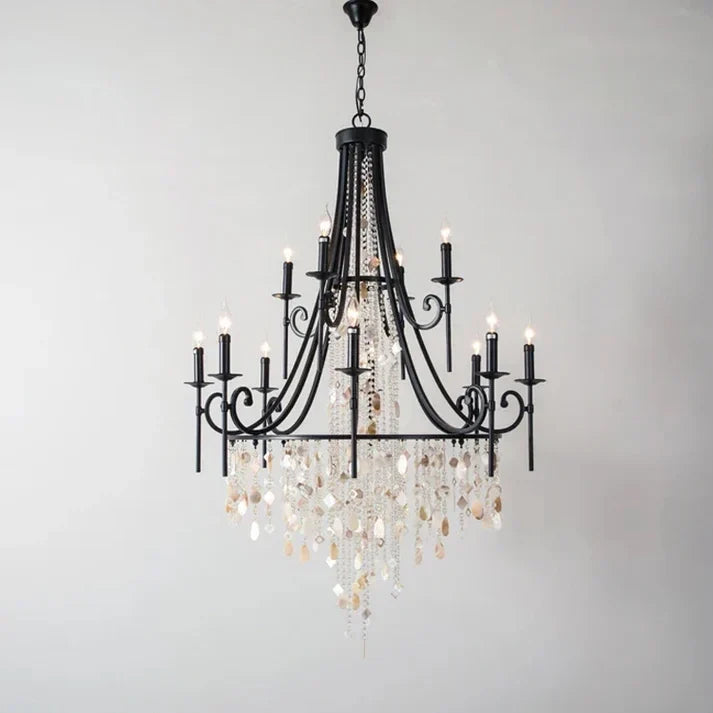 Empire Chandelier in antique brass for Dining Room by AUVIELIGHT, 12+6 heads D 120cm x H 180cm / ∅ 47.2″ x H 70.9″ / Black and 1 other sizes