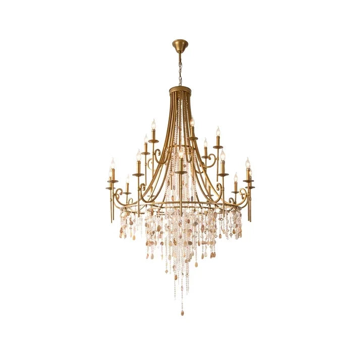 Empire Chandelier in antique brass for Dining Room by AUVIELIGHT