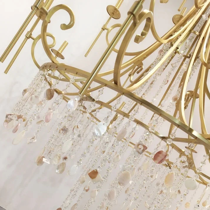 Empire Chandelier in antique brass for Dining Room by AUVIELIGHT