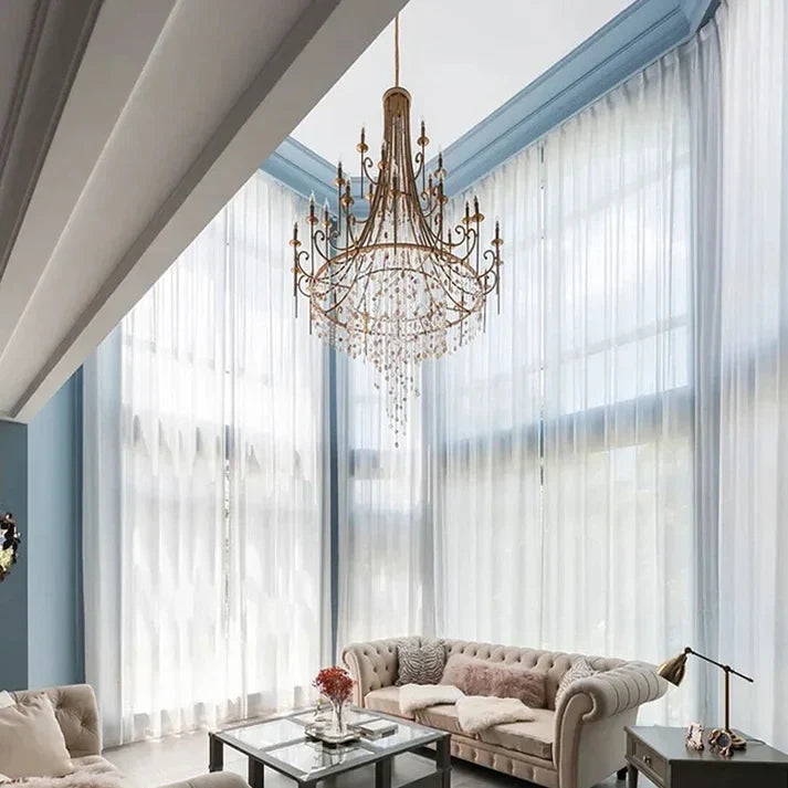 Empire Chandelier in antique brass for Dining Room by AUVIELIGHT, 16+8+4 heads D 150cm x H 255cm / ∅ 59″ x H 100.4″ / Brass