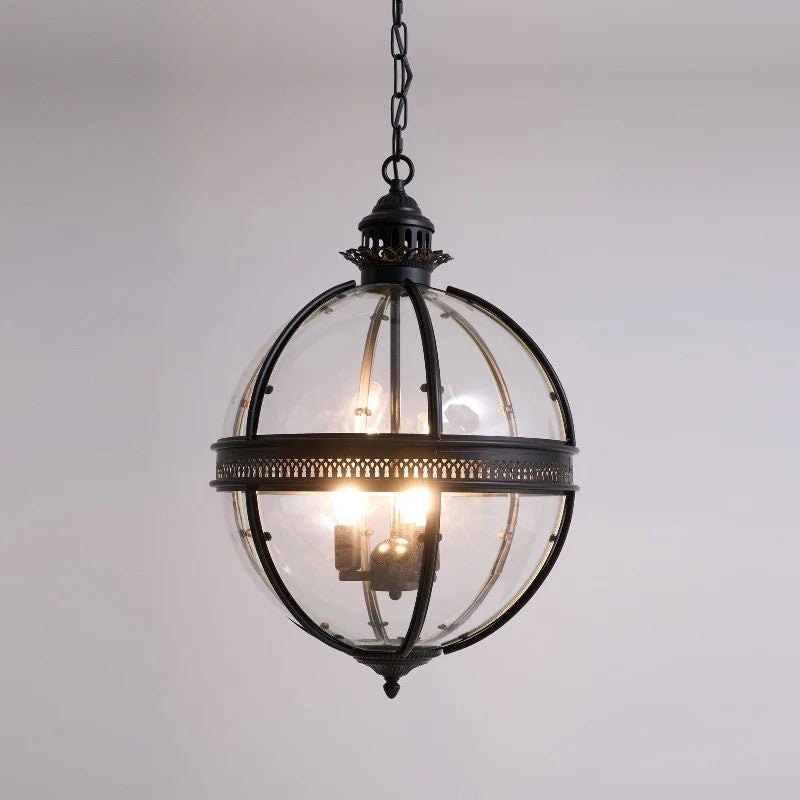 Globe Pendant Light in antique brass for Kitchen Island by AUVIELIGHT, 3 heads D 35cm x H 53cm / ∅ 13.8″ x H 20.9″ / Black and 1 other sizes