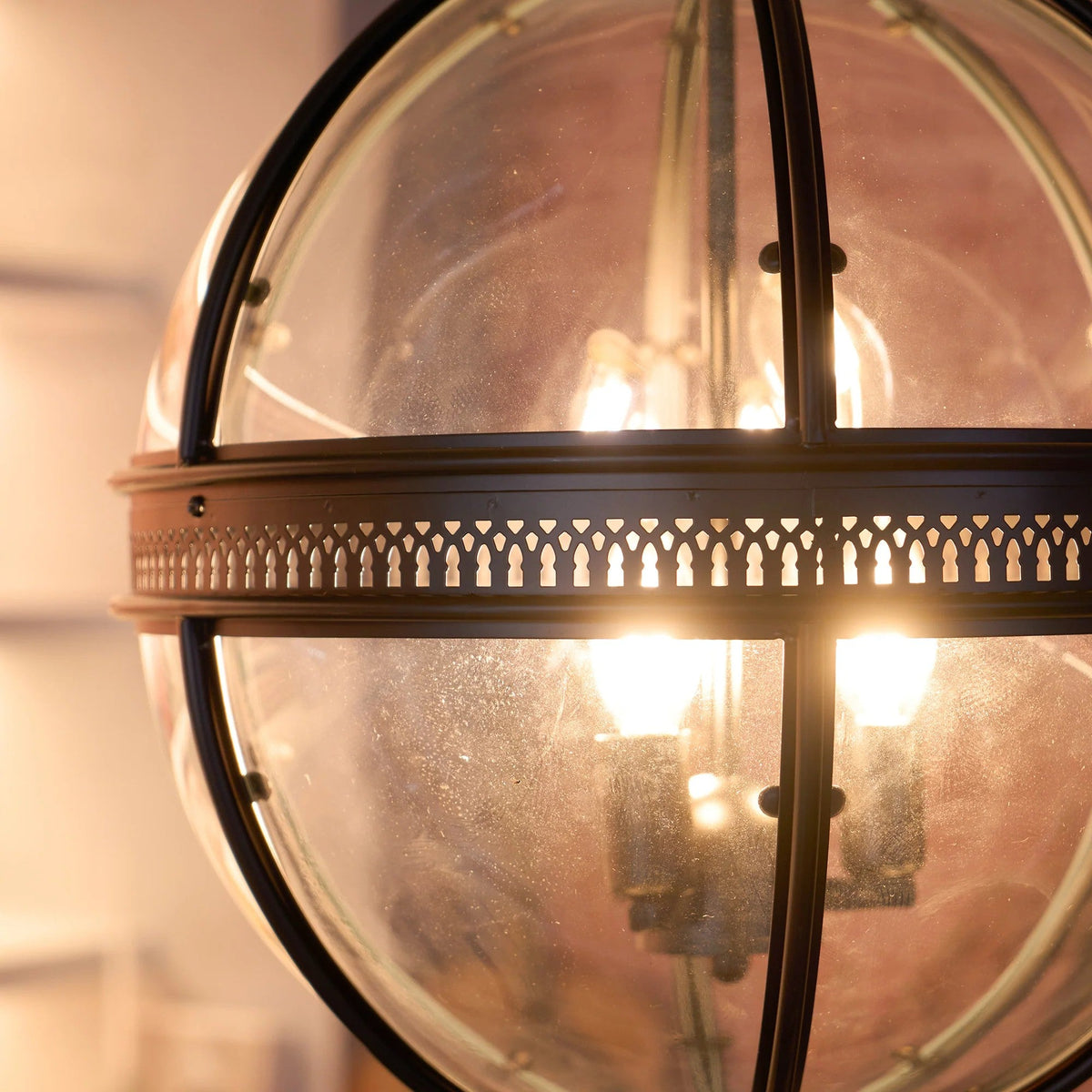 Globe Pendant Light in antique brass for Kitchen Island by AUVIELIGHT