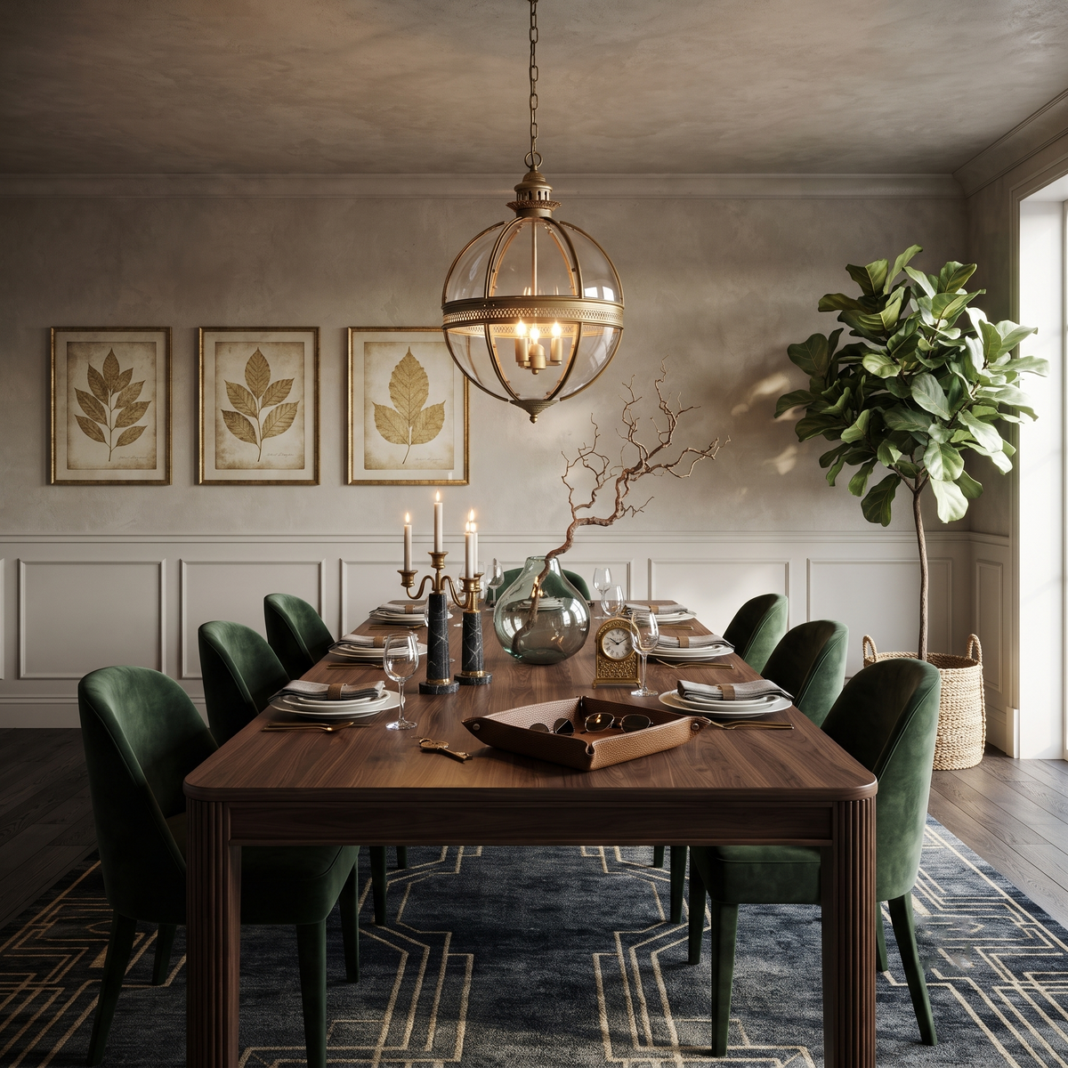 Globe Pendant Light in antique brass for Kitchen Island by AUVIELIGHT