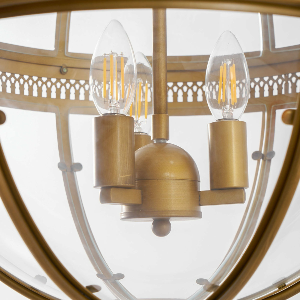 Globe Pendant Light in antique brass for Kitchen Island by AUVIELIGHT