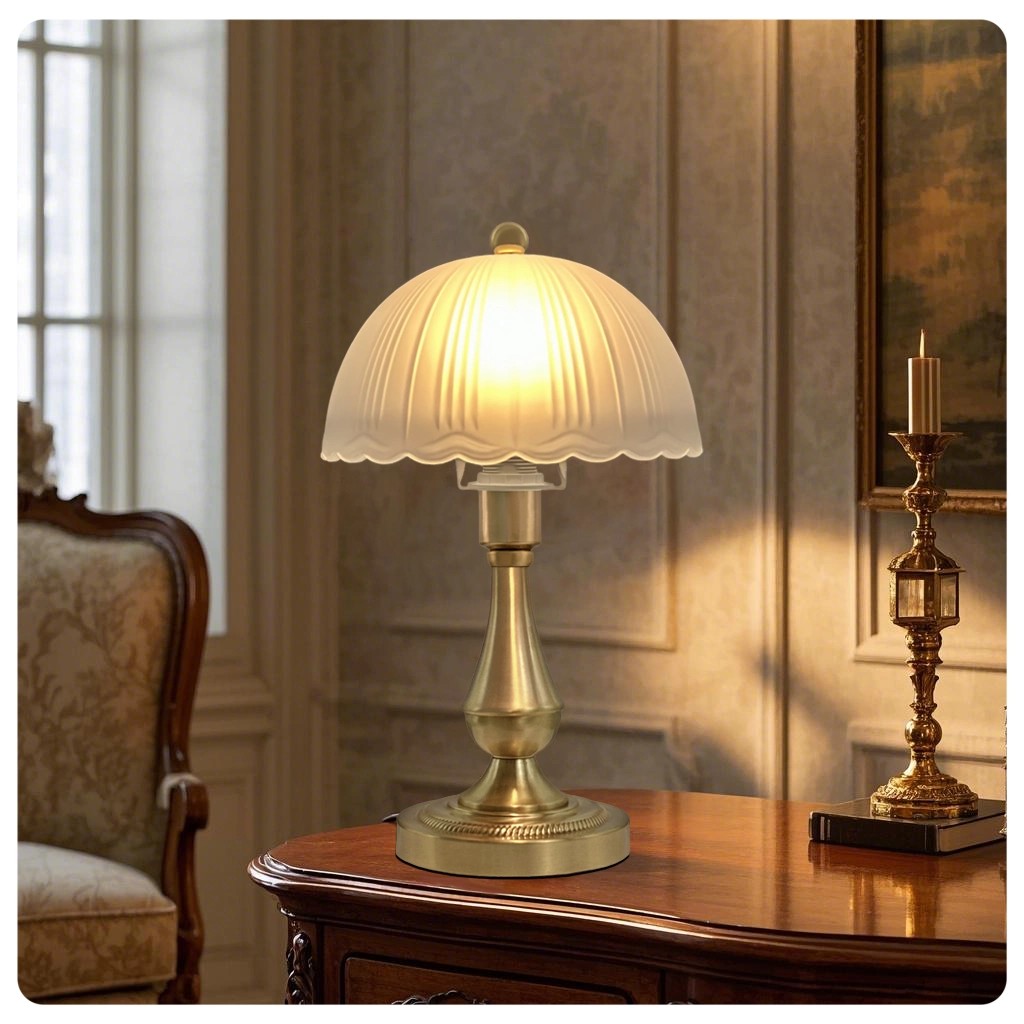 Scalloped Light in antique brass for Living Room by AUVIELIGHT