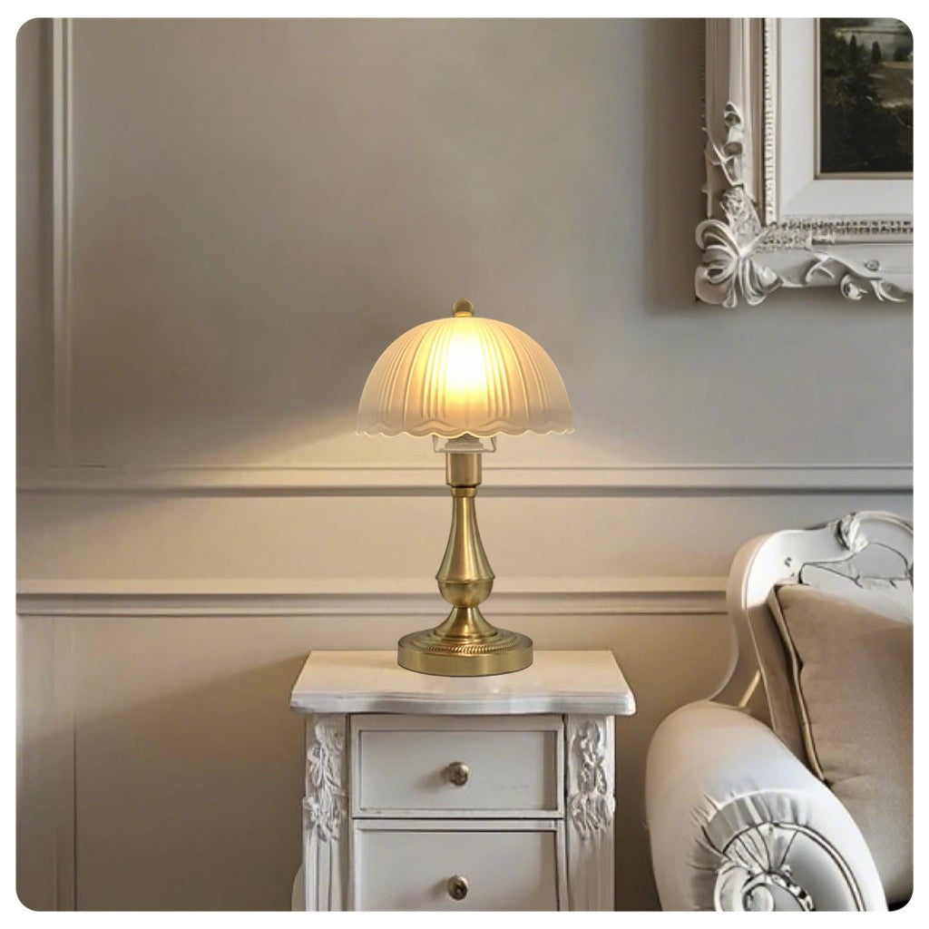Scalloped Light in antique brass for Living Room by AUVIELIGHT