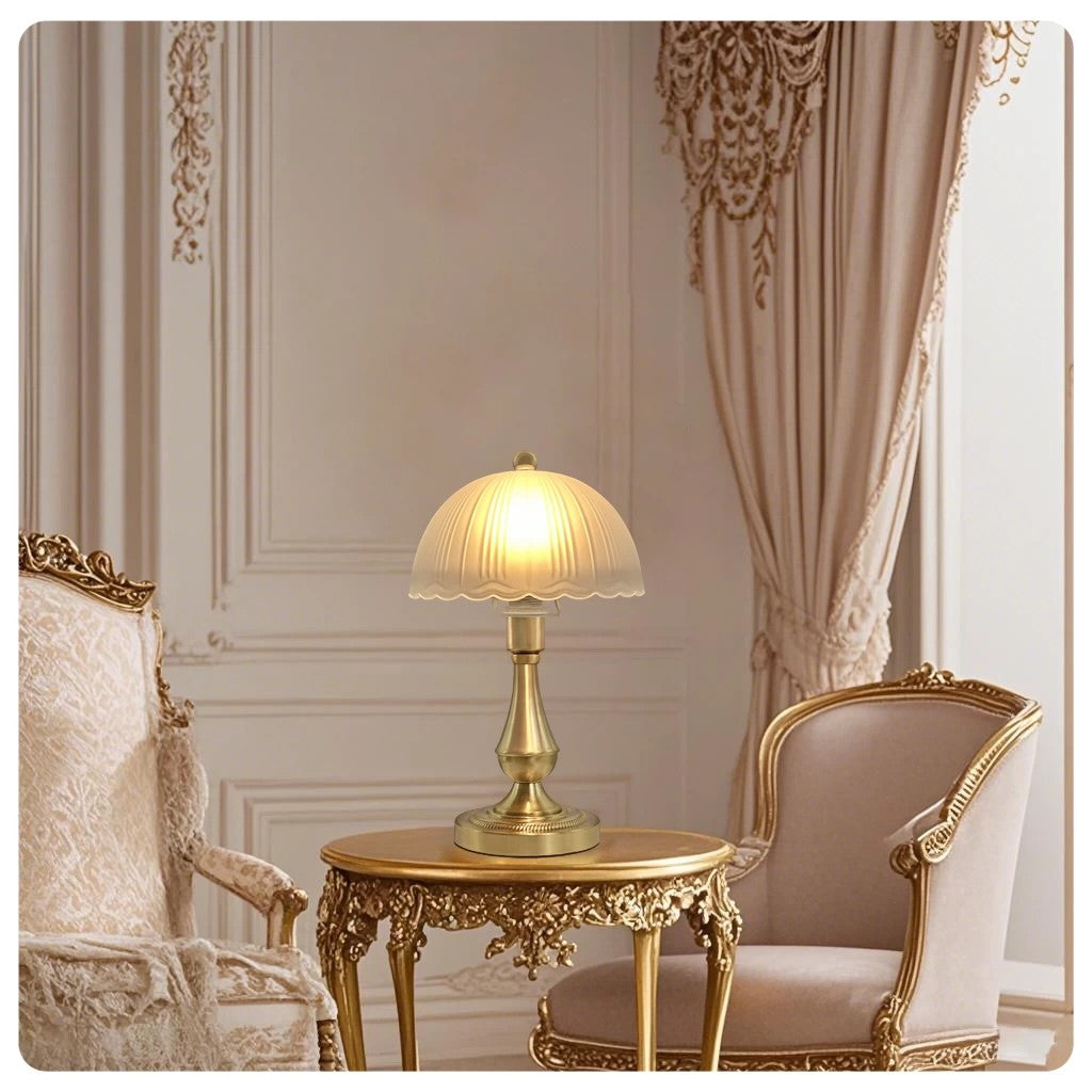Scalloped Light in antique brass for Living Room by AUVIELIGHT