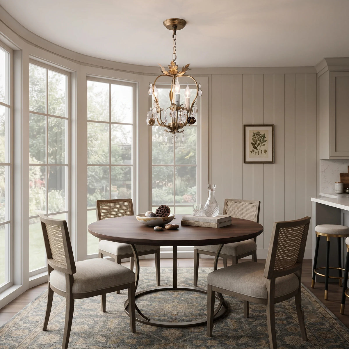 Leaf Chandelier in antique crystal for Dining Room by AUVIELIGHT