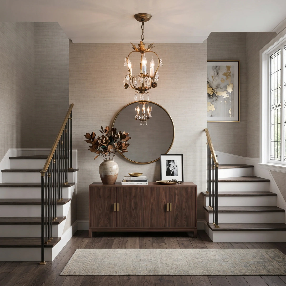 Leaf Chandelier in antique crystal for Dining Room by AUVIELIGHT