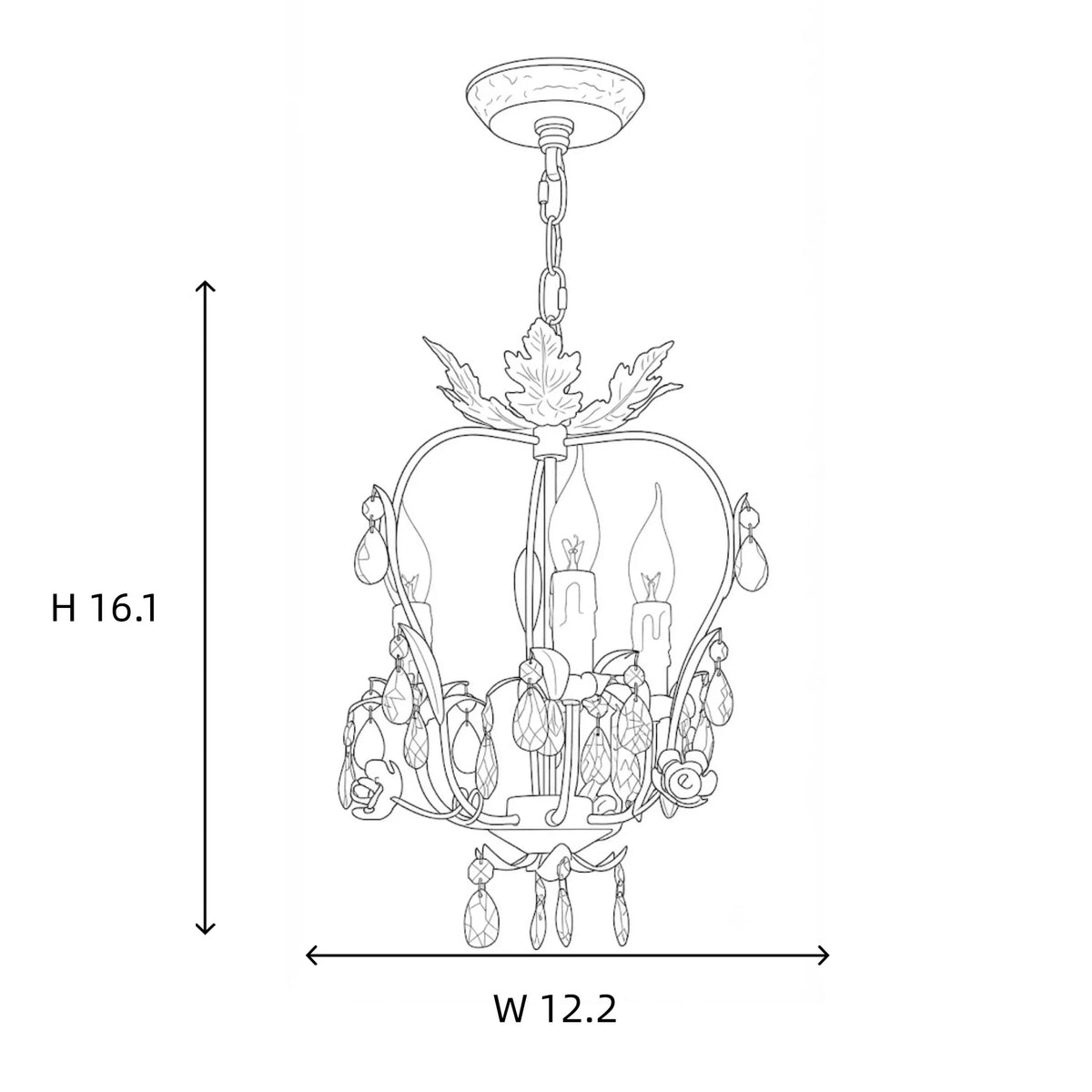 Leaf Chandelier in antique crystal for Dining Room by AUVIELIGHT