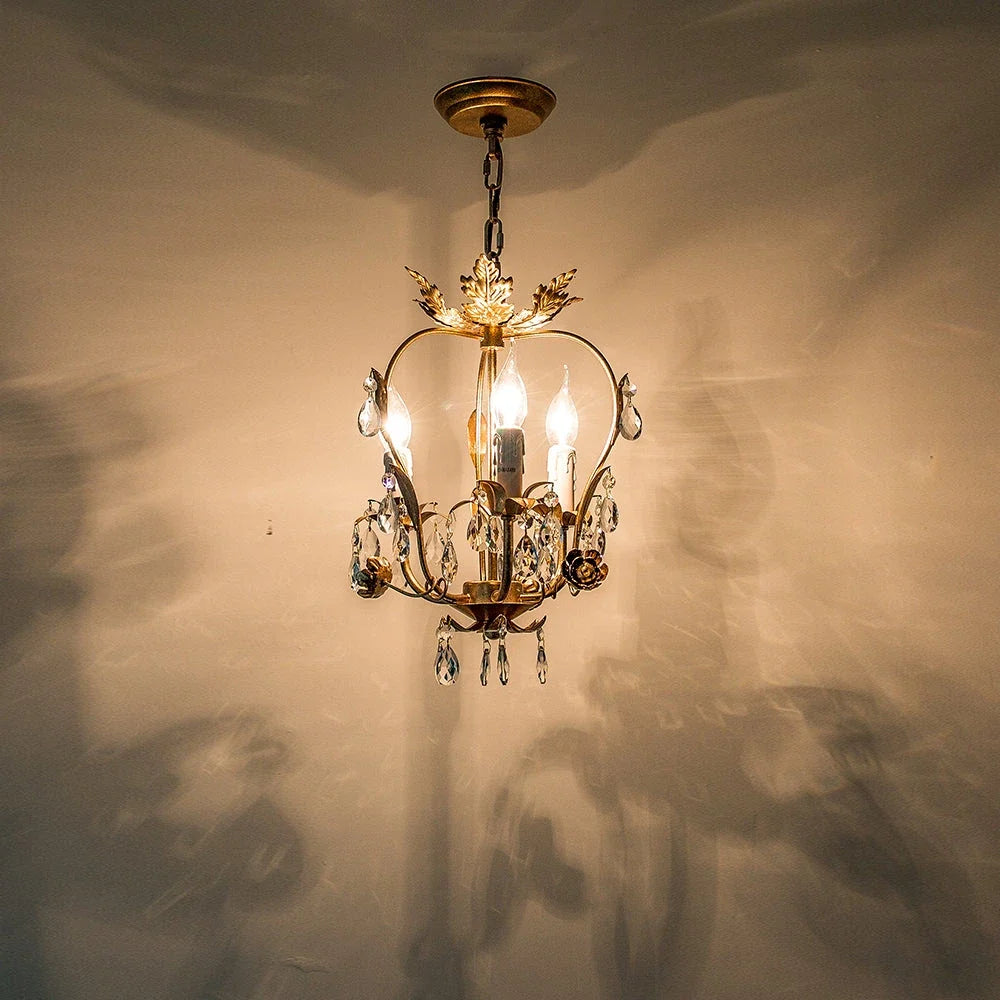 Leaf Chandelier in antique crystal for Dining Room by AUVIELIGHT