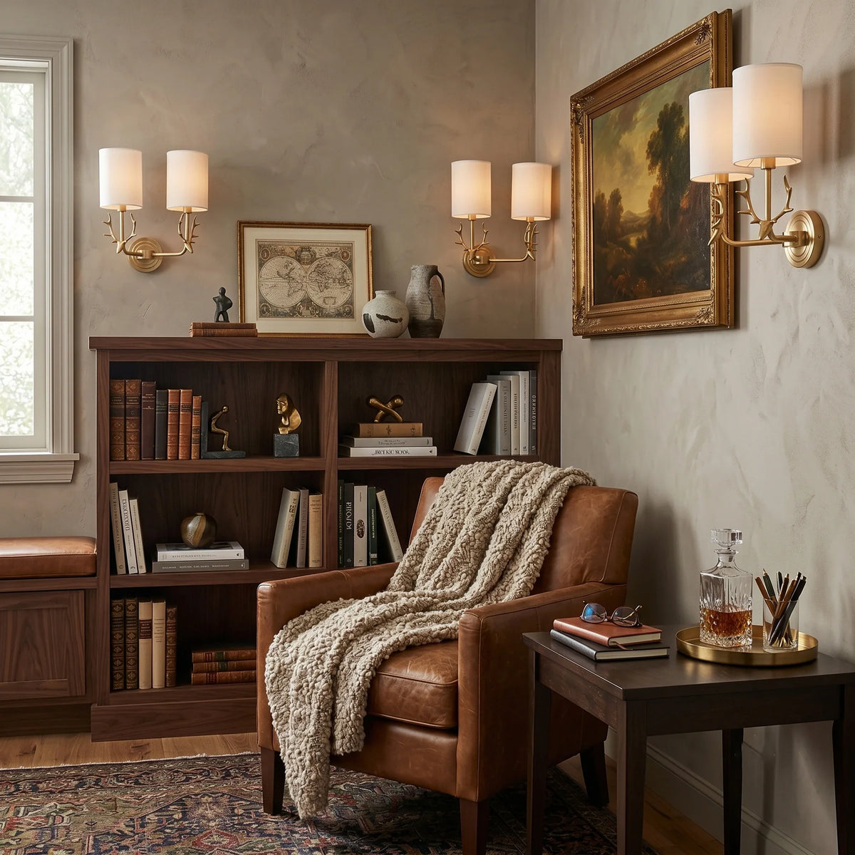 Antler Wall Sconce in brass for Hallway by AUVIELIGHT