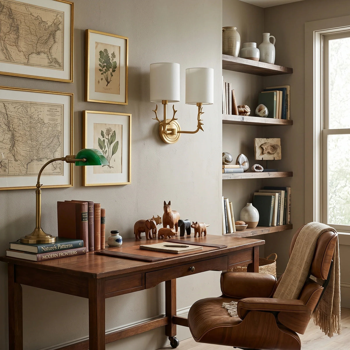 Antler Wall Sconce in brass for Hallway by AUVIELIGHT