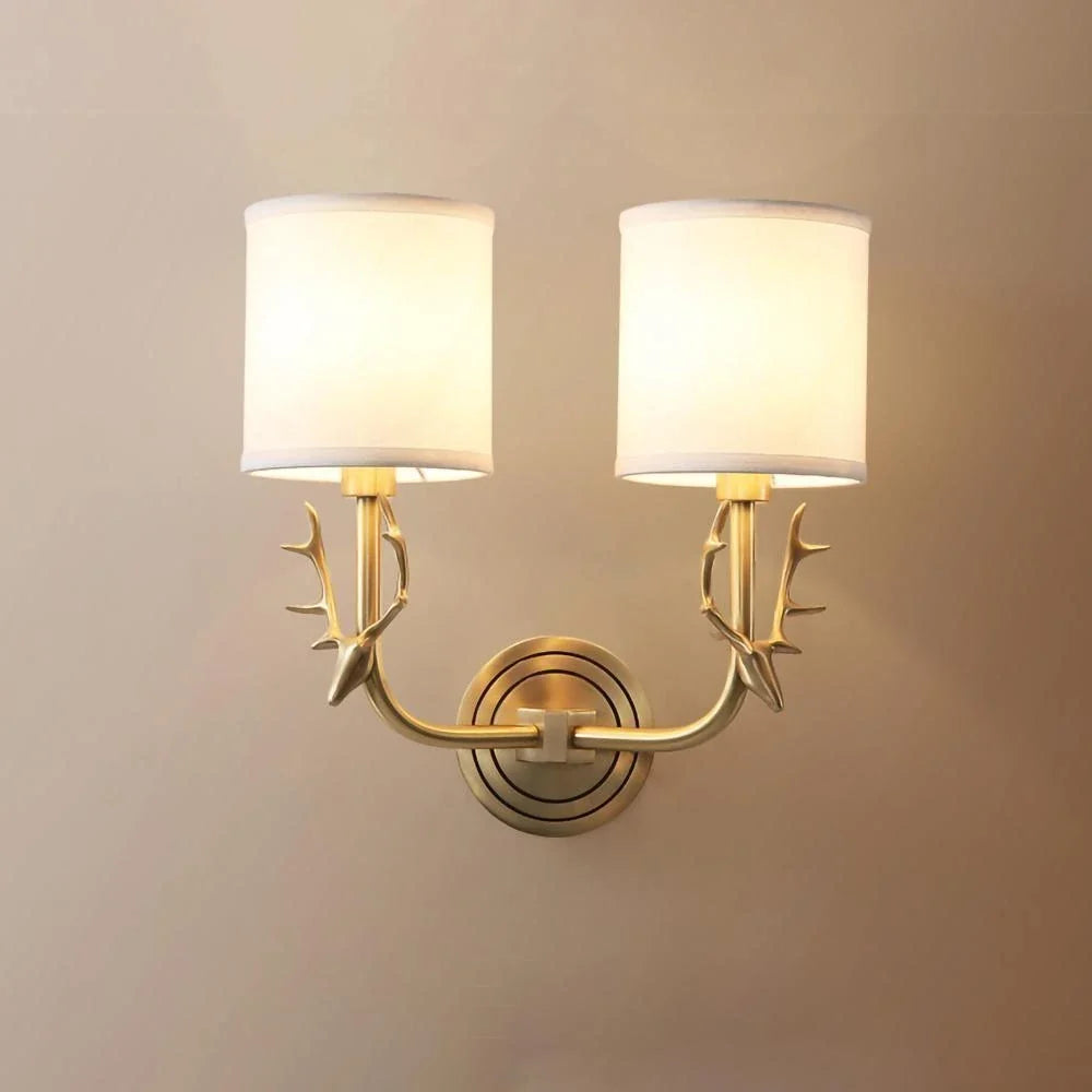 Antler Wall Sconce in brass for Hallway by AUVIELIGHT, ∅ 11" x H 15.4" / Dia 28cm x H 39cm / Brass