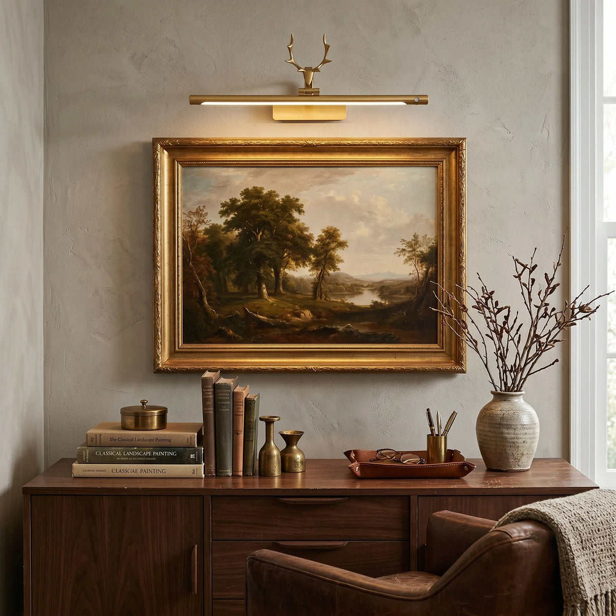 Antler Wall Sconce in brass for Hallway by AUVIELIGHT