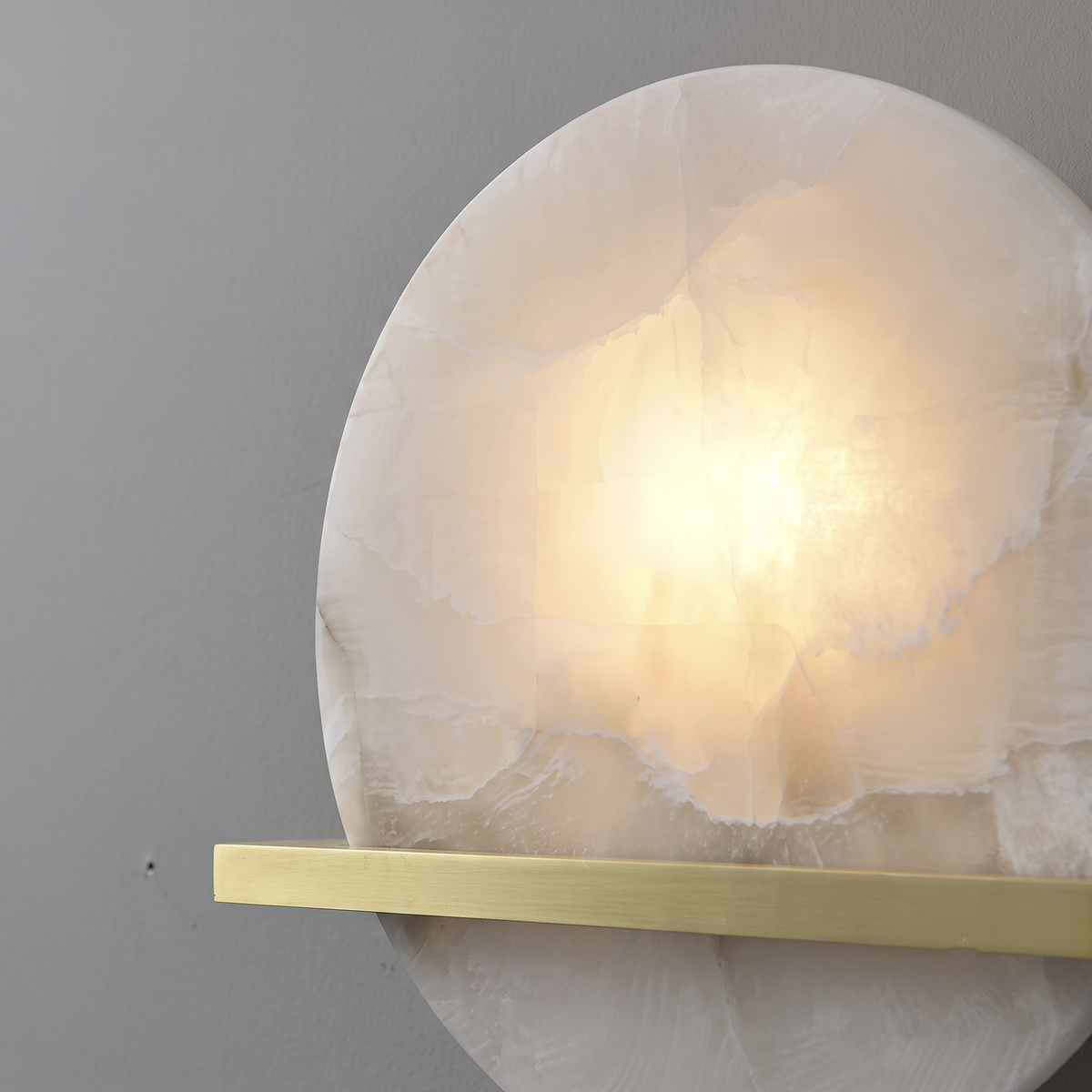 Anya Disc Wall Sconce in alabaster for Hallway by AUVIELIGHT