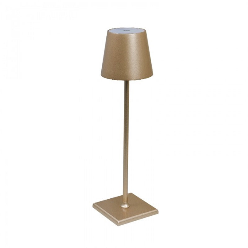 Apex Table Lamp for Living Room by AUVIELIGHT, ∅ 3.9″ x H 15″ / D 10cm x H 38cm / Gold / Warm Light
