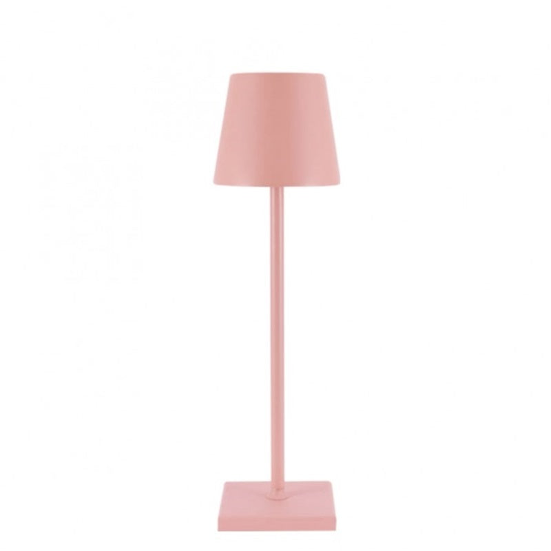 Apex Table Lamp for Living Room by AUVIELIGHT, ∅ 3.9″ x H 15″ / D 10cm x H 38cm / Pink / Warm Light