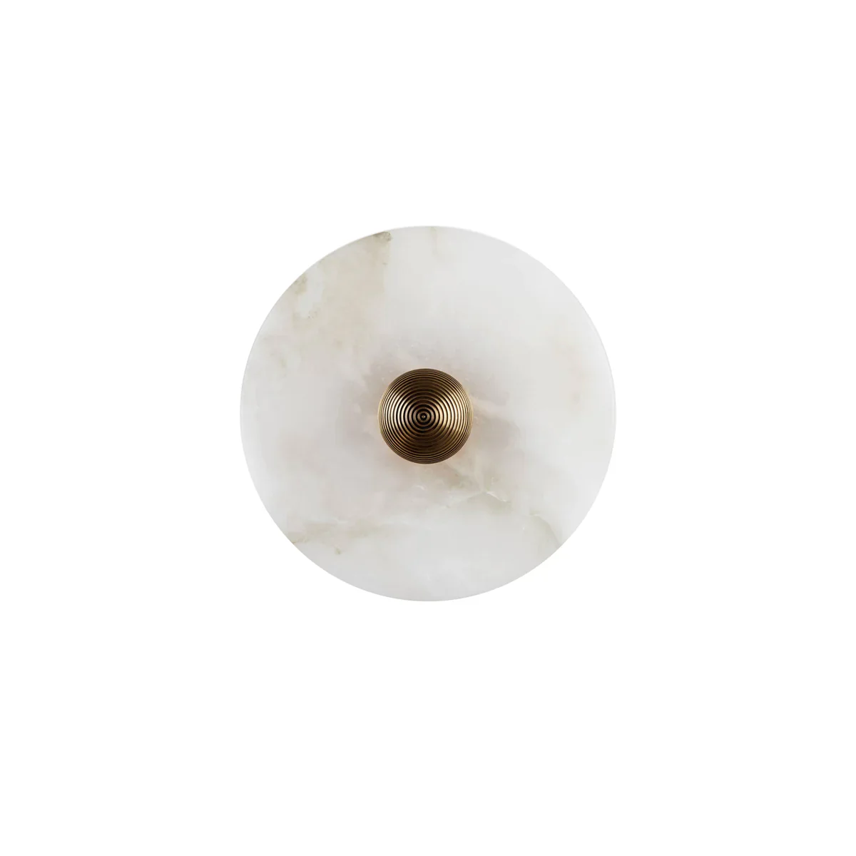 Solaris Disc Wall Light in alabaster for Hallway by AUVIELIGHT, Dia 7.9 x W 4.7" / Bronze & White / Warm Light