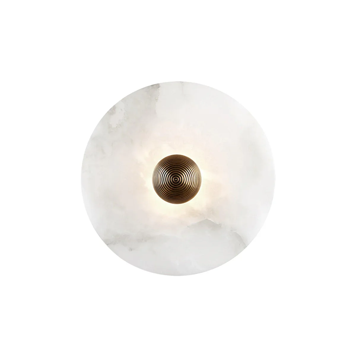 Solaris Disc Wall Light in alabaster for Hallway by AUVIELIGHT