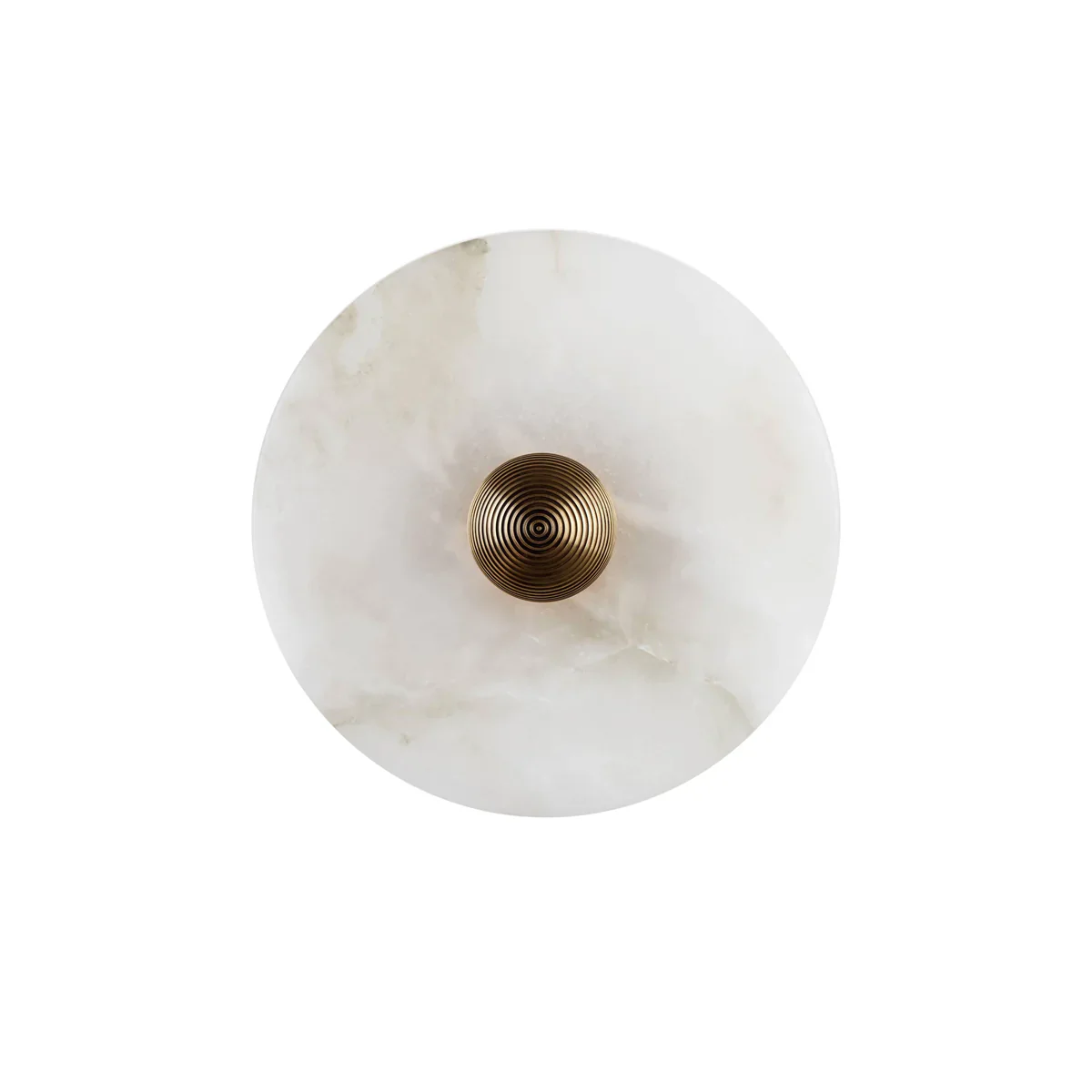 Solaris Disc Wall Light in alabaster for Hallway by AUVIELIGHT, Dia 9.8 x W 4.7" / Bronze & White / Warm Light