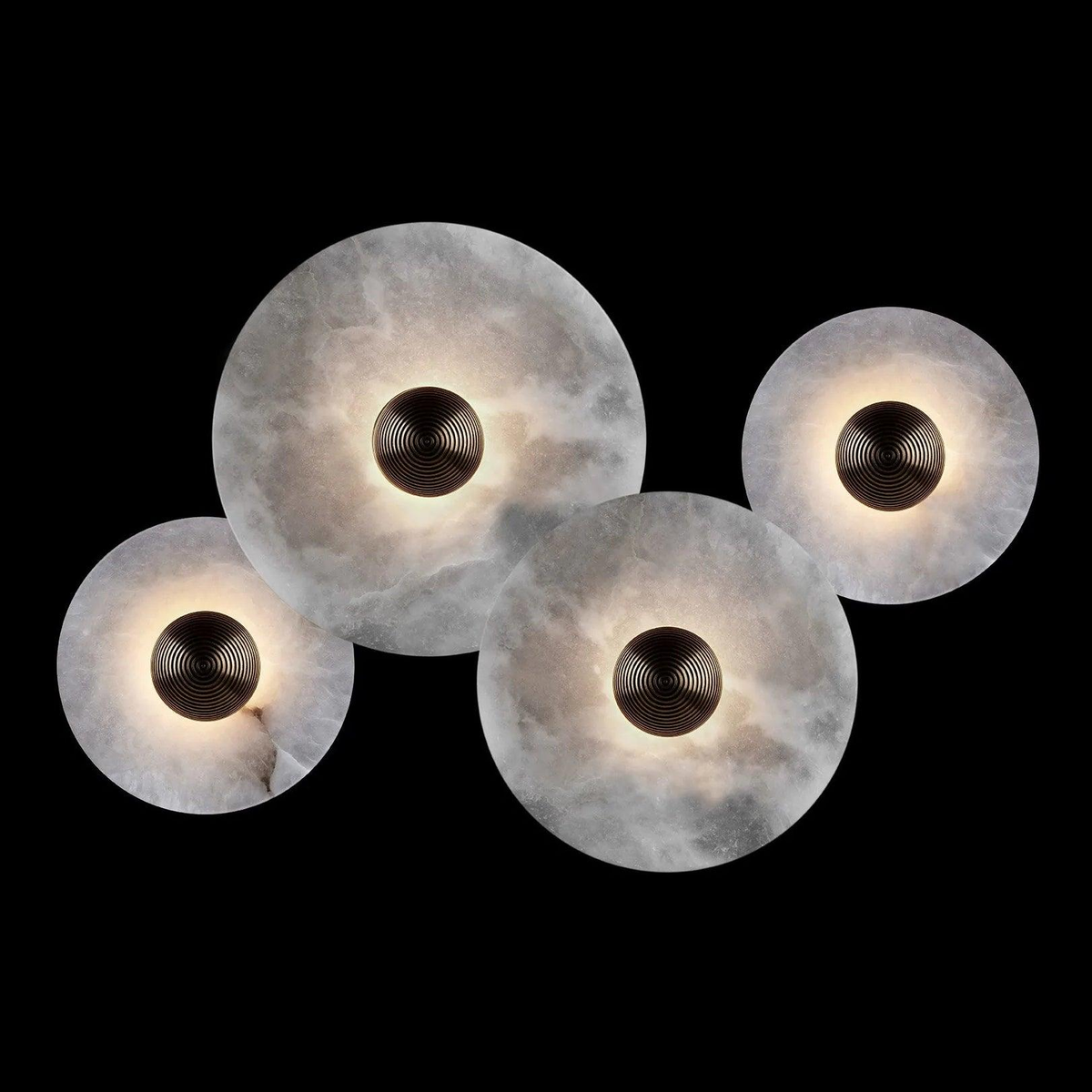 Solaris Disc Wall Light in alabaster for Hallway by AUVIELIGHT