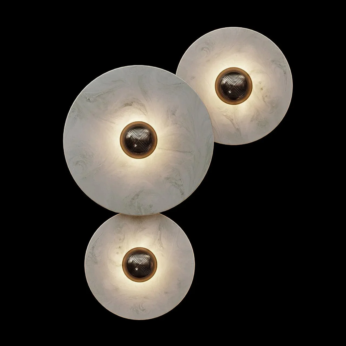 Solaris Disc Wall Light in alabaster for Hallway by AUVIELIGHT