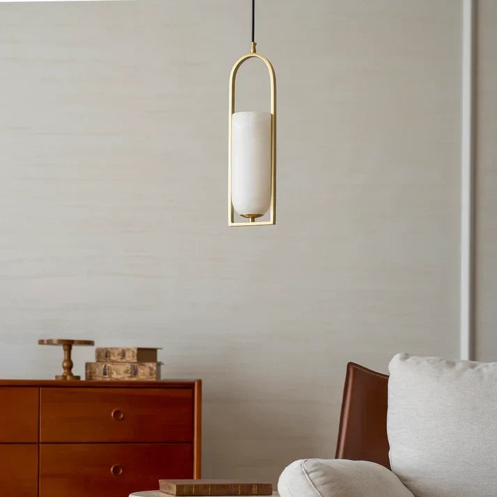 Arched Pendant Light in alabaster for Kitchen Island by AUVIELIGHT