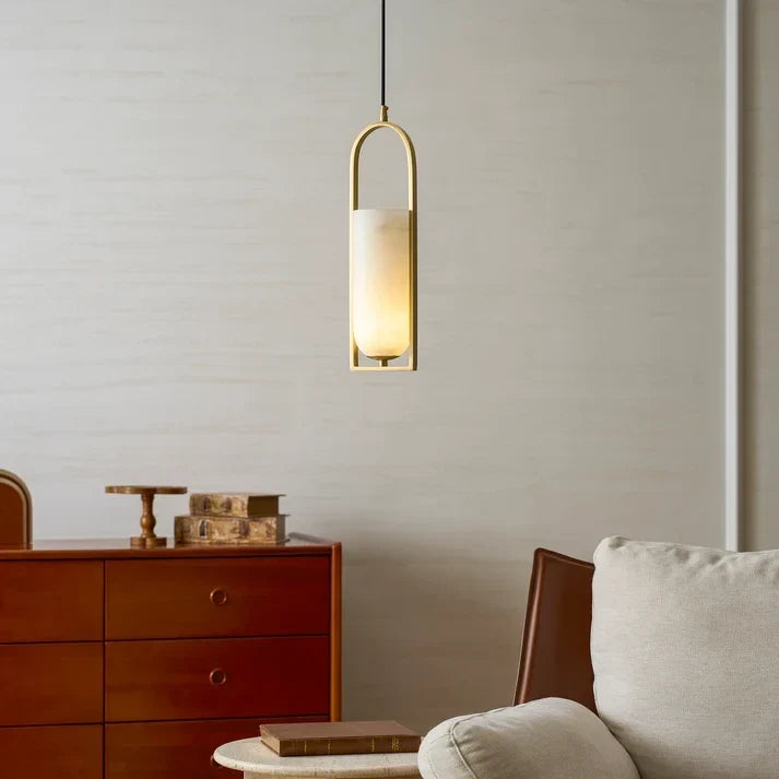 Arched Pendant Light in alabaster for Kitchen Island by AUVIELIGHT