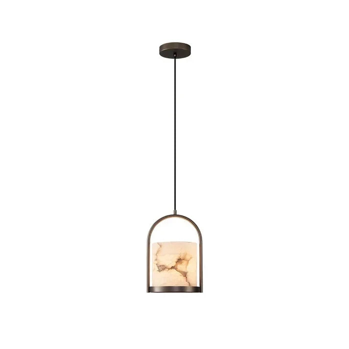 Arched Cylinder Pendant Light in alabaster for Kitchen Island by AUVIELIGHT