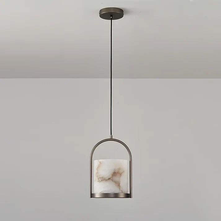Arched Cylinder Pendant Light in alabaster for Kitchen Island by AUVIELIGHT