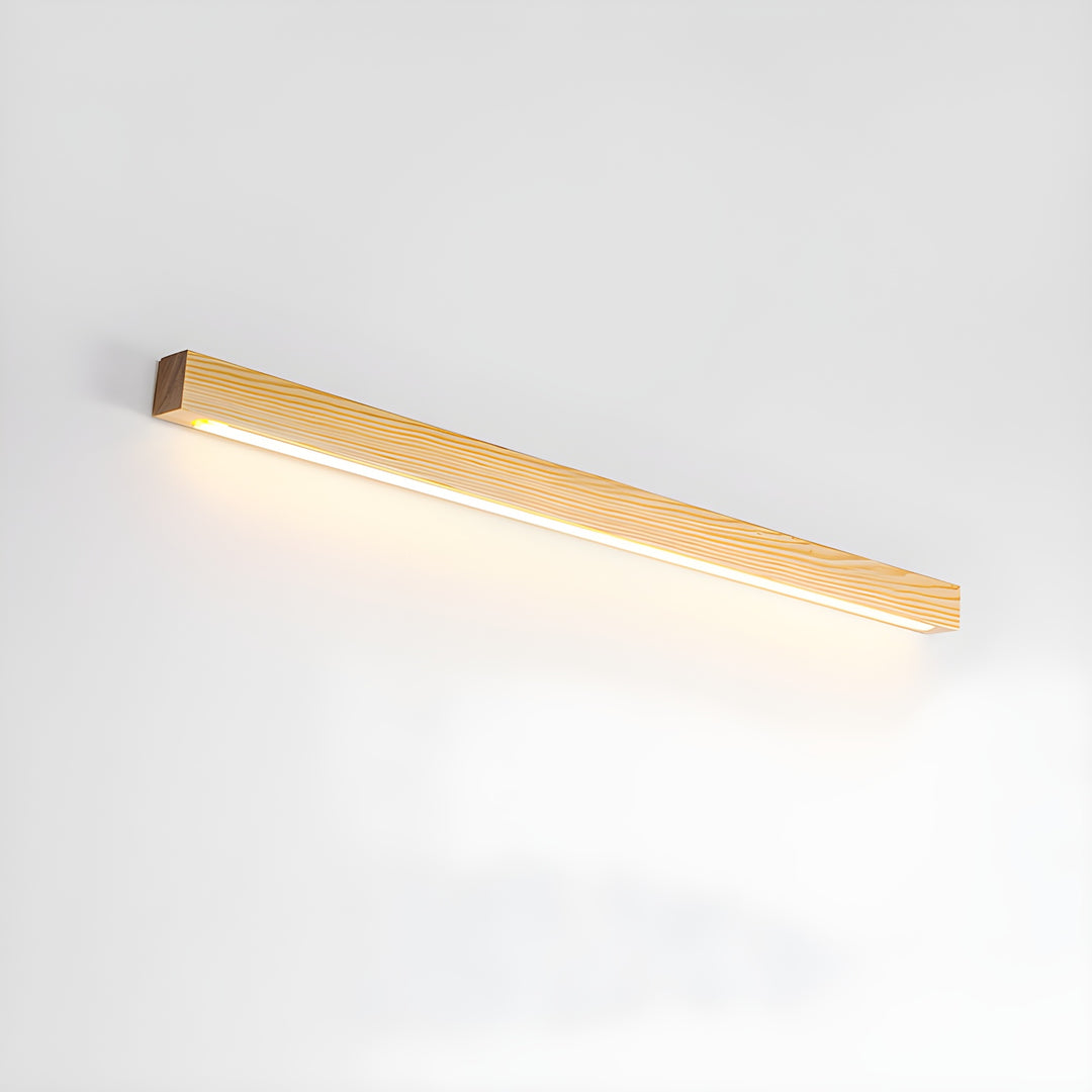 Arlo Linear Wall Light in wood for Hallway by AUVIELIGHT, ∅ 31.5"x W 1.8" x H 1.8" / Natural wood / Warm Light