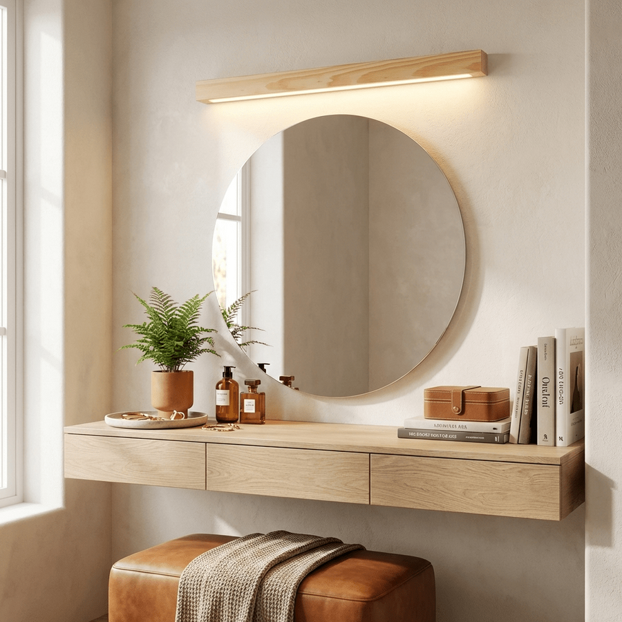 Arlo Linear Wall Light in wood for Hallway by AUVIELIGHT