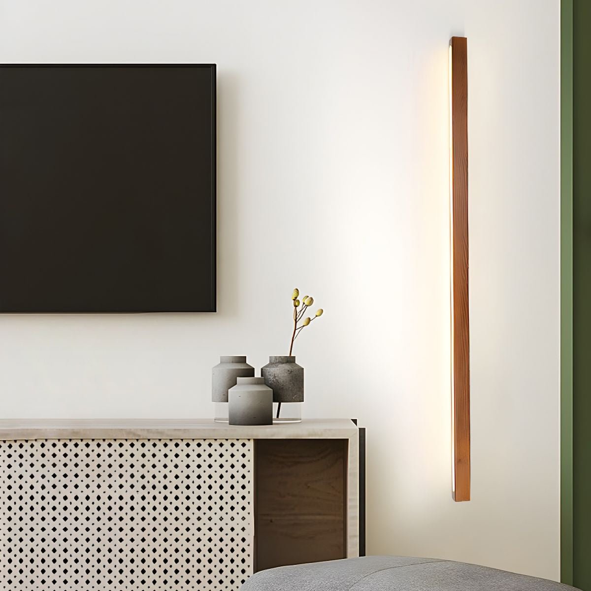 Arlo Linear Wall Light in wood for Hallway by AUVIELIGHT