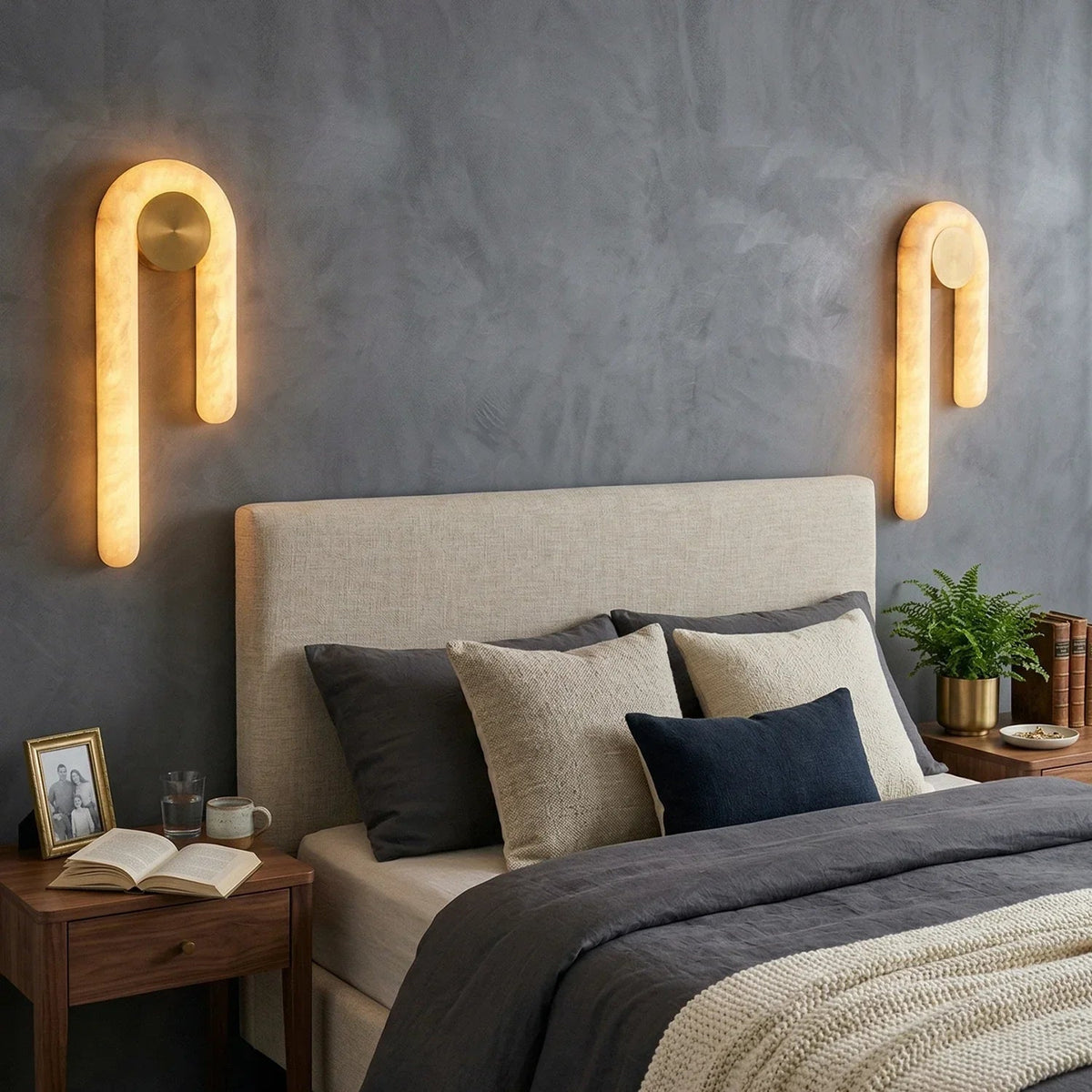 Arlo Loop Wall Sconce in alabaster for Hallway by AUVIELIGHT