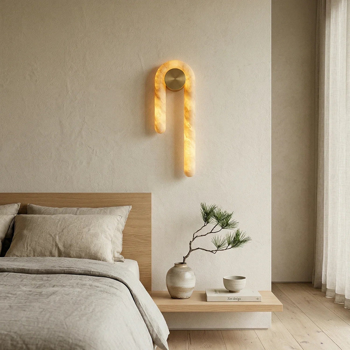 Arlo Loop Wall Sconce in alabaster for Hallway by AUVIELIGHT