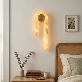 Arlo Loop Wall Sconce in alabaster for Hallway by AUVIELIGHT