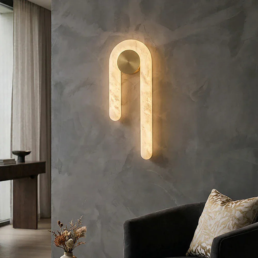Arlo Loop Wall Sconce in alabaster for Hallway by AUVIELIGHT