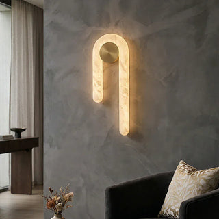 Arlo Loop Wall Sconce in alabaster for Hallway by AUVIELIGHT