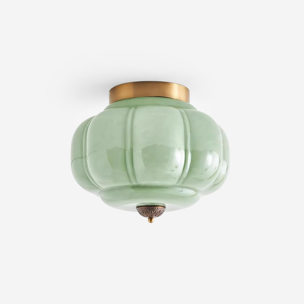 Celadon Ribbed Ceiling Light for Living Room by AUVIELIGHT